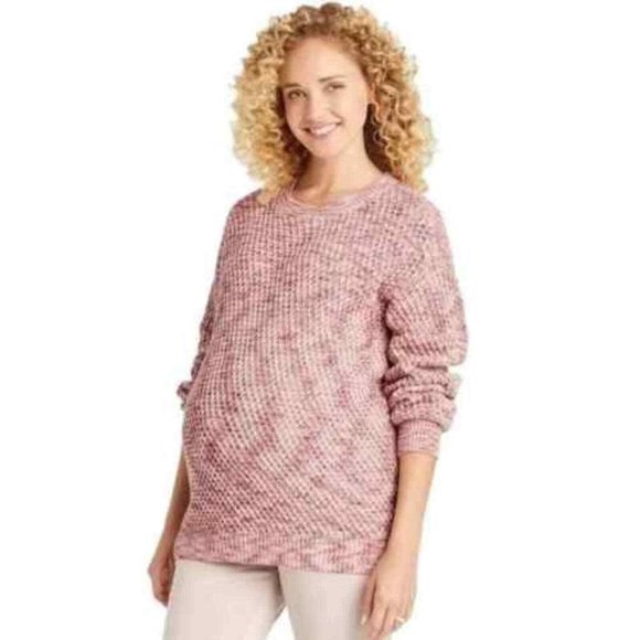 Isabel Maternity by Ingrid & Isabel Sweaters - Isabel Maternity By Ingrid & Isabel Crew Texture Pullover Sweater Pnk Medium NWT
